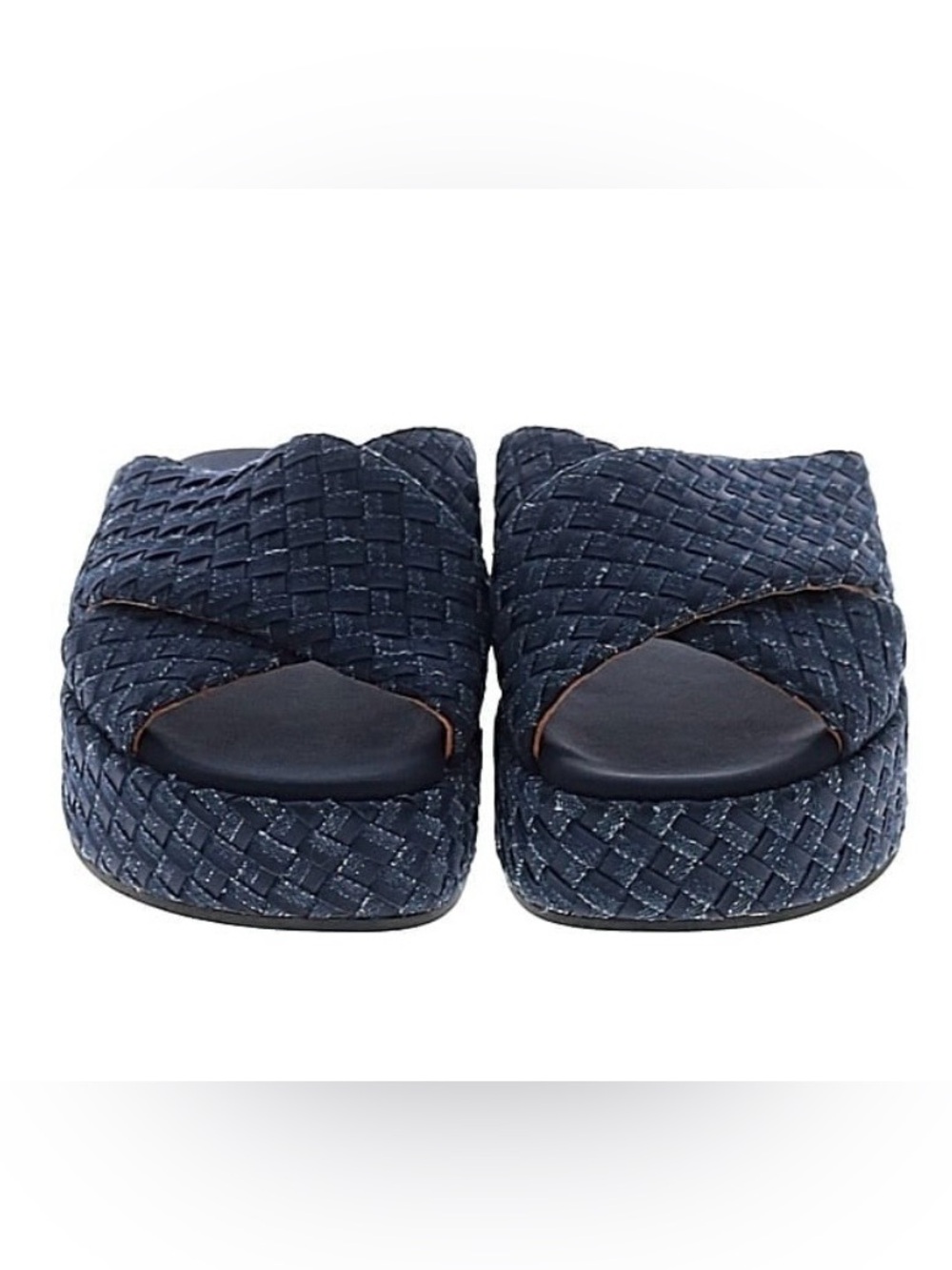EUC. Naghedi Laguna Platform Doubleweave Denim Indigo Sandals. Denim. Sz 39/9.
